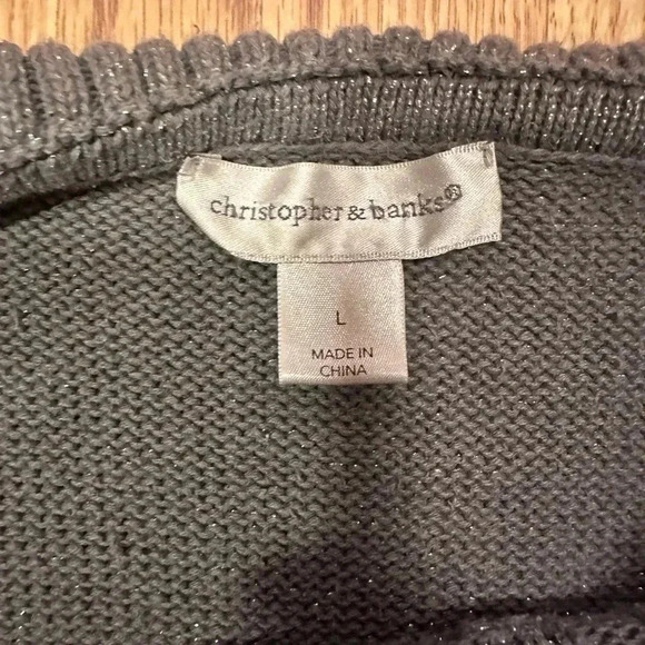 Christopher And Banks Grey Turtle Neck Sparkles Size Large - Picture 5 of 6